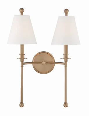 Crystorama Lighting Group RIV-383 Riverdale 2 luces 15" de alto pared - latón Foto 1 de 4