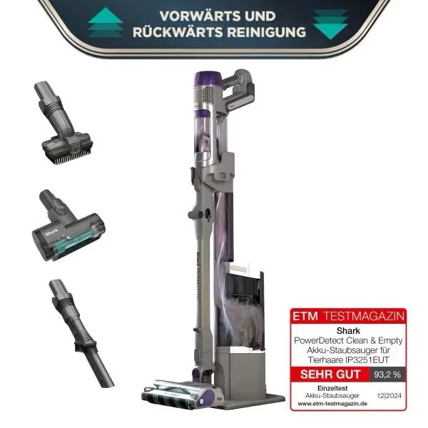 Shark IP3251EUT Detect Pro Max Akku-Staubsauger 380 W 70 Min Laufzeit ohne Hau