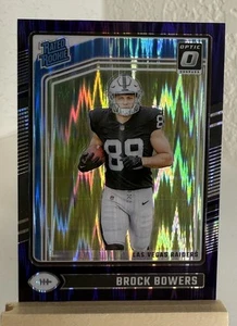2024 Donruss Optic Brock Bowers RC Rated Rookie Purple Shock Prizm #215 Raiders - Picture 1 of 6