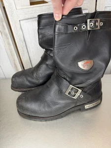 Red Wing Boots Mens 8.5D Black Engineer Motorcycle Biker Leather Steel Toe - Picture 1 of 9