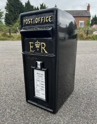 ER Royal Mail black post office box Postal letter Cast Iron British christmas - Image 1 of 4