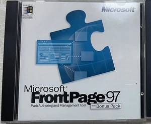 Microsoft FrontPage 97 for Windows 95 Web Authoring & Management CD-ROM w CD Key - Picture 1 of 1