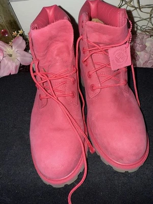 Timberline Botas Rosa Caliente Usadas Timberlines Para Mujer Talla 7 Foto 1 de 4
