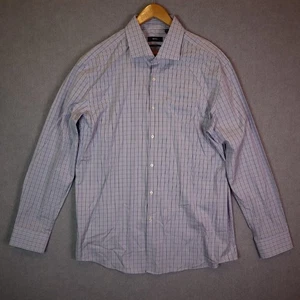 HUGO BOSS Shirt Mens 46/18 Blue Check Slim Fit Long Sleeve Made in Italy - Bild 1 von 11