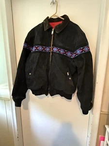 Vintage 80s-90s Carhartt Jacket Southwest Aztec Santa Fe Men’s L Black - Picture 1 of 5