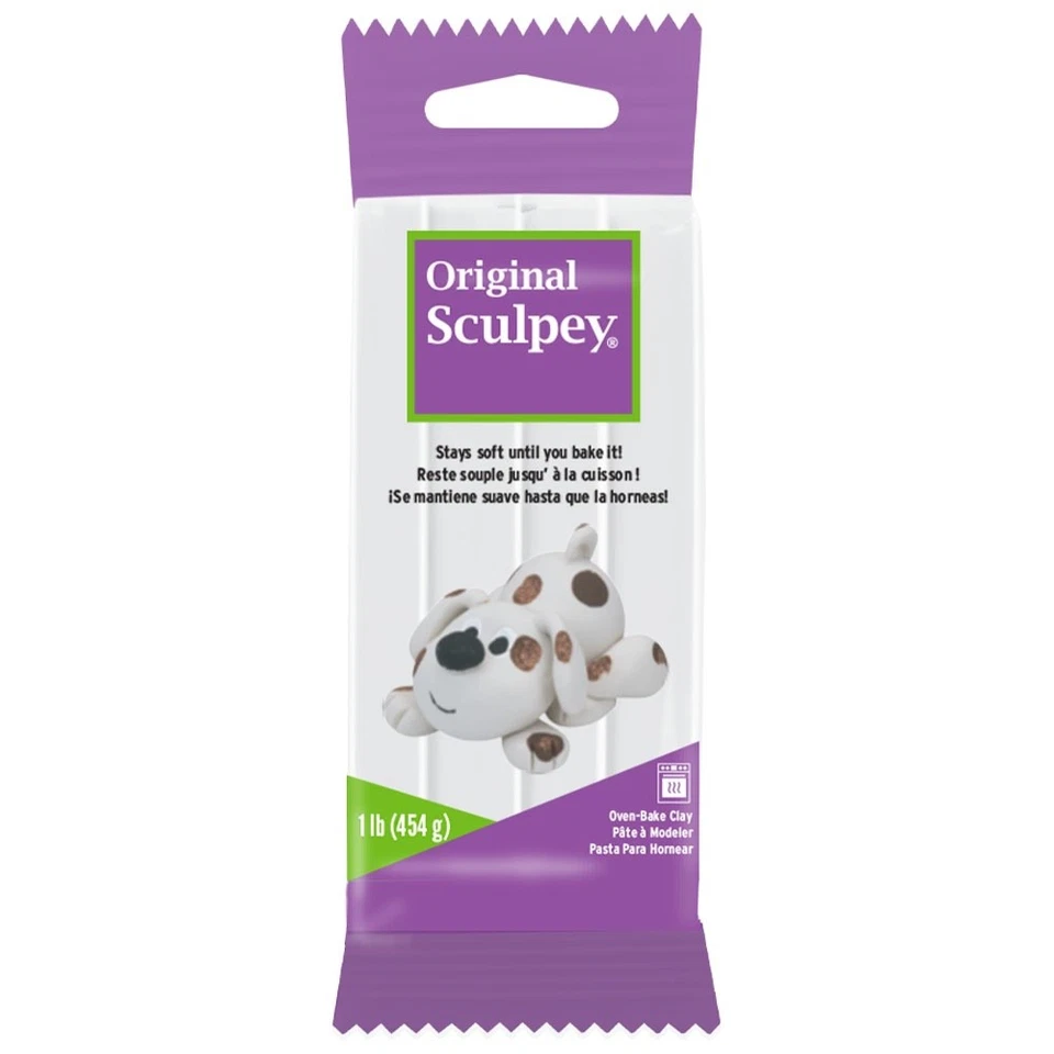 2 Sculpey Original Polymer Clay 1lb White 715891111628