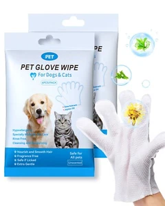 6PCS/PACK Cleaning Wipes Gloves for Dog and Cat Rinse Free Pet Grooming Wipes - Bild 1 von 13