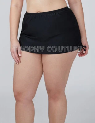 NUEVA FALDA DE NATACIÓN LANE BRYANT CACIQUE NEGRA CON CORDÓN TALLA 22 Foto 1 de 3