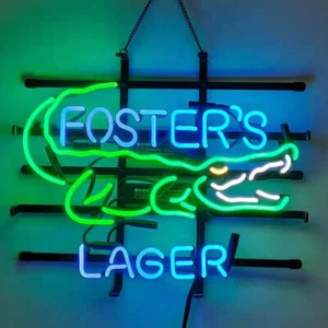 Foster's Lager Neon Sign 19"x15"  Beer Bar Pub Wall Deocr Artwork Gift - Picture 1 of 4