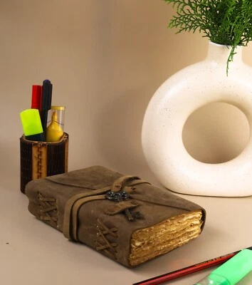 Personalized Refillable Leather Notebook, A6 A5 Leather Notepad, Daily Notebook - Image 1 of 4