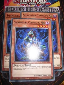 YU-GI-OH! PLAYSET (3 CARTES) SALAMANDRA COLONIE DU MAL EGO1-FR014 EDITION 1 - Picture 1 of 1