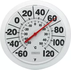 Large Outdoor Indoor Thermometer Easy Read Bold Analog Display Weather Resistant - Picture 1 of 9