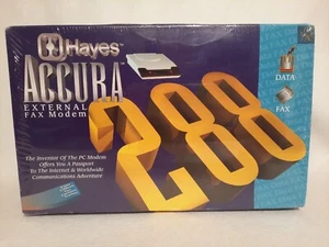 NOS 1990s Hayes Accura 288 External Fax Modem, New Sealed, Fax Internet Bundle - Picture 1 of 4