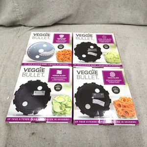 NIB Veggie Bullet Blades Set of Four Ribbon Udon Angel Hair Shoestring Blades - Picture 1 of 2