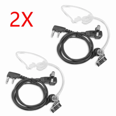 2 Funkgerät Headset Security Schallschlauch Ohrhörer 2 Pin Kopfhörer für Kenwood - Bild 1 von 4