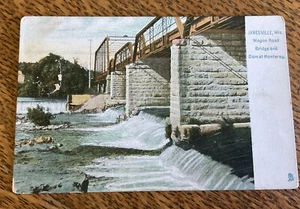 1910er Janesville, Wisconsin unveröffentlichte Postkarte Wagen Straßenbrücke & Damm - Tuck's - Bild 1 von 2