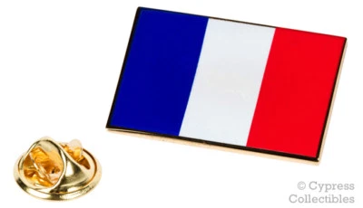 FRANCE FLAG ENAMEL LAPEL PIN PARIS FRANCE TRICOLOUR TIE TACK BADGE Drapeau NEW - Image 1 of 4