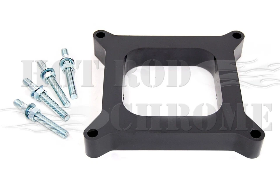 1" Carburetor Spacer Kit Open Port Square Phenolic Stud Kit Holley AFB Edelbrock - Image 1 of 1