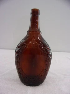 Vintage Brown Glass Alcohol Bottle 1949 With Stopper Style Top - Picture 1 of 10