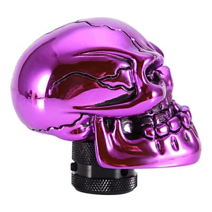 Skeleton Skull Head Car Modified Gear Shift Knob Stick Lever Shifter Purple REL - Picture 1 of 10