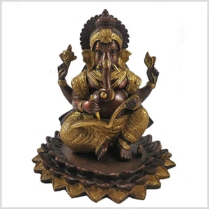 Ganesha dio della felicità ottone ramato 21 cm 4 kg Ganesh Shiva Rama Hanuman - Foto 1 di 2
