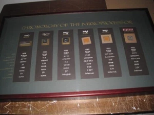 Vintage Intel AMD Digital CPU Gold Artwork Framed Gift for IT guy, Handmade - Bild 1 von 4