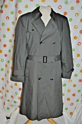 BOTANY 500 Hombres 38 Reg VERDE CINTURÓN LLUVIA TODO CLIMA Forrado de Piel TRINCHERA EE. UU. Foto 1 de 4