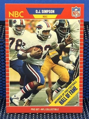 1989 NFL Pro Set OJ SIMPSON NBC Announcer Hall Of Fame - Image 1 of 2