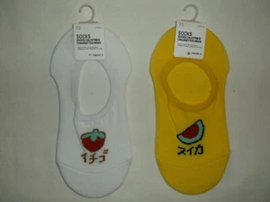 Forever 21 women's 2 pair Japanese fruit graphic no show socks nwt kawaii - Picture 1 of 3