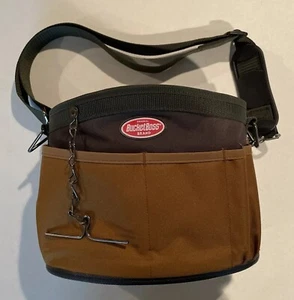 BucketBoss GateMouth Side Kick Open Tool Bag Tote & Strap *NICE* D06087 - Picture 1 of 9