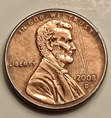 2008 D Lincoln Cent Multiple Die Gouges Error Coin - Image 1 of 4