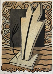 Gianna Scoino Mischtechnik "diese geheimnisvolle Begegnung" 70x50 signiert 1994 - Bild 1 von 4