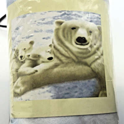 NorthPoint Trading Polar Bears Fleece Throw Blanket ~50”x60” - Image 1 of 4
