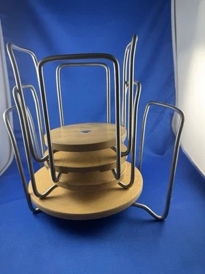 Lote de 4 soportes de cuenco de placa extensible de madera de metal fKEA Variera 13958  Foto 1 de 4