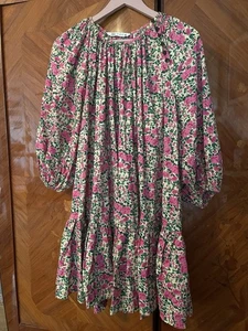 Zara Floral Smock Tunic Mini Dress XL 14-16 - Picture 1 of 5