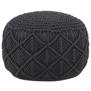 vidaXL Makramee Sitzpuff Handgefertigt Anthrazit 45x30 cm Baumwolle - Bild 1 von 5