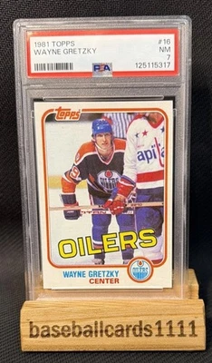 1981 Topps #16 WAYNE GRETZKY PSA 7 NM Edmonton Oilers HOF H2 - Image 1 of 2