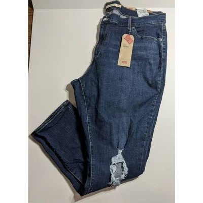 Levi's Jeans 711 Outta Time Distressed Maui Breeze 22W Skinny Denim Casual Rip - Image 1 of 4