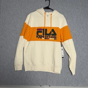 FILA Expedition Sudadera con Capucha Urban Outfitters Para Hombre Talla Pequeña Crema Naranja Nuevas Etiquetas - Imagen 1 de 6