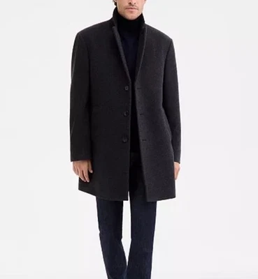 Abrigo Calvin Klein Para Hombre Prosper Lana Guisante Calce Ajustado 40L Gris Oscuro Nuevo sin Etiquetas Foto 1 de 4