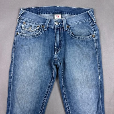 True Religion Jeans Men 32x34 Blue Ricky Flap Pocket Thrashed Denim Pant (Tag31) - Image 1 of 4