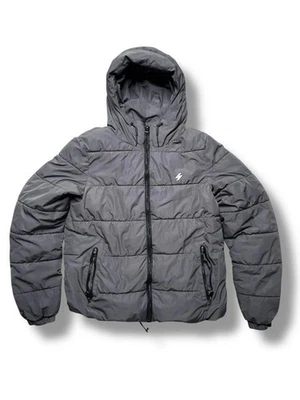 Superdry MTN Puffer Chaqueta Gris Grande Con Capucha Cálido Abrigo de Invierno Otoño Caminar Foto 1 de 4