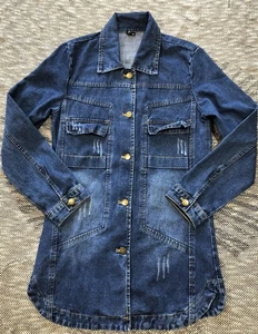 Tanming Damen Jeansjacke Größe Small vorne geknöpft mittlere Waschung - Bild 1 von 8