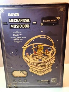 ROKR Mechanical Music Box Starry Night 3D DIY Puzzle Kit – New Sealed - Picture 1 of 6