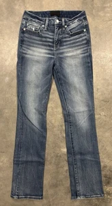 Jeans donna nero fibbia taglia 26x34 curvy sartoriale bootcut effetto invecchiato rodeo - Foto 1 di 7