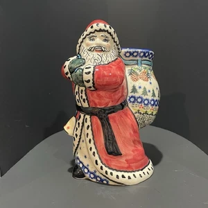 Vena Polish Pottery Santa Signed By Eva Forst Vintage - Picture 1 of 21