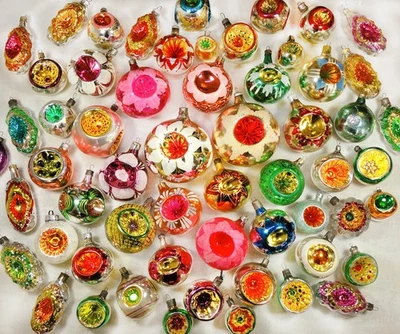 Tiefer Einzug Merkur Weihnachtsschmuck, Retro Xmas sowjetischer Baumschmuck Kugeln - Bild 1 von 4