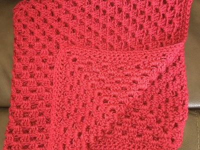 HERMOSA MANTA BEBÉ GANCHILLO HECHA A MANO NUEVA/ROJO GRANATE AFGANO Foto 1 de 3