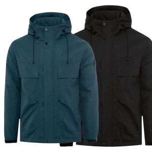 Herren Soul Star wattierte Jacke leicht Kapuze Reißverschluss Freizeit Parka Mantel - Bild 1 von 6