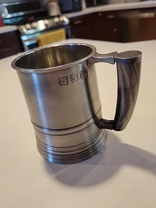 Tazza vintage birra in peltro Stein John Somers timbrata JS X MG - manico in corno - Foto 1 di 11